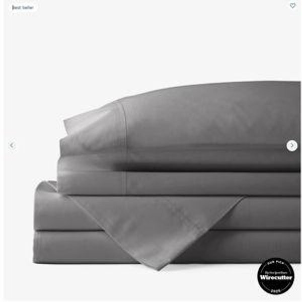 Classic Cool Cotton Percale Bed Sheet Set - Graphite, Queen