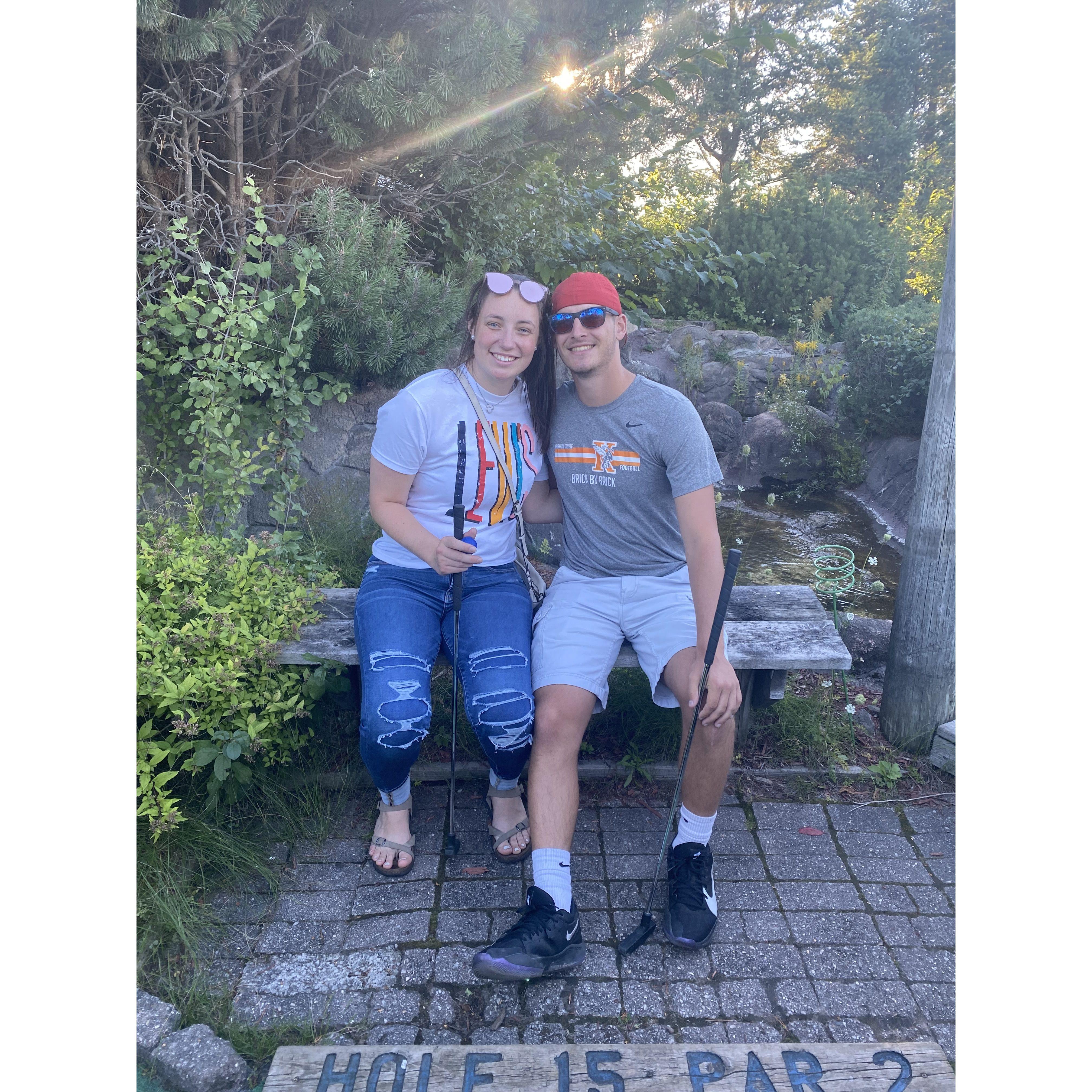 Scott came to visit in the Soo and we got to see who the better golfer is.