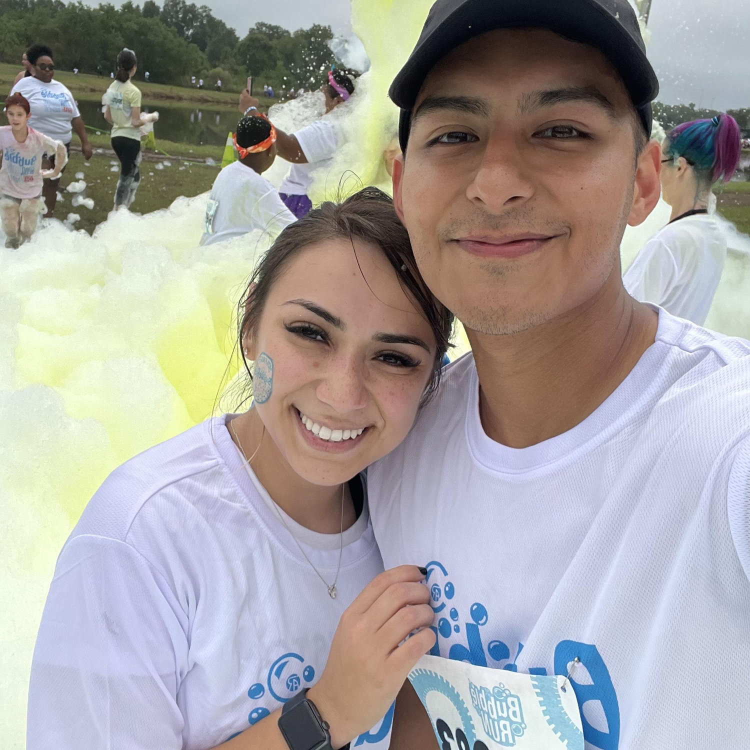 Abraham introduced Yesi to his family at this foam run!