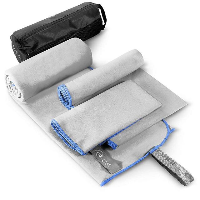 Microfiber Travel Towel 3 Sizes in 1 Pack, Quick Drying Towel, Quick & Fast Dry Travel Towel for Camp, Sweat, Gym, Sports, Workout, Bath, Body, Camping, Backpacking, Hiking, Women, Men, Hair - Compact