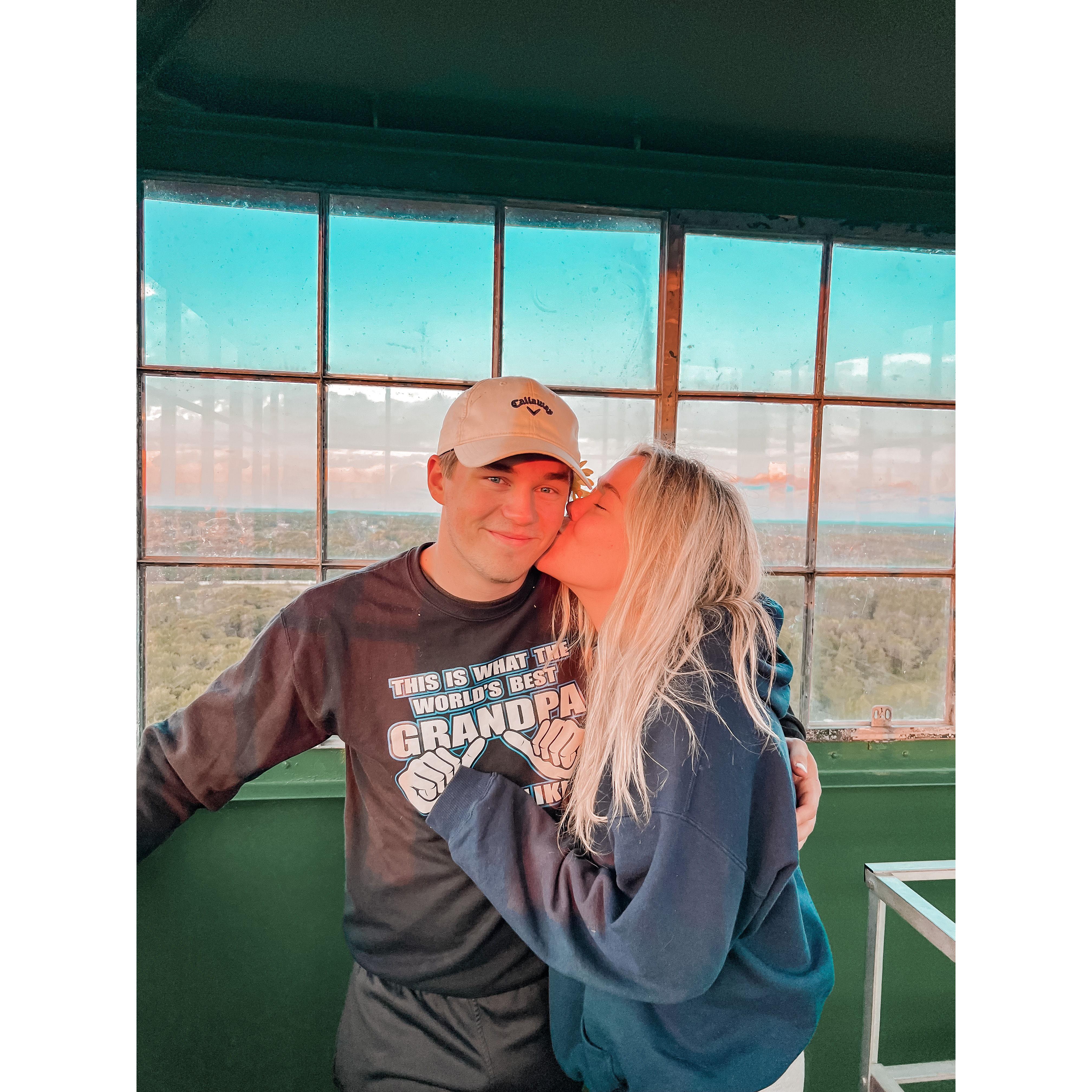 Pequot Fire Tower - we wanted to watch the sunset!