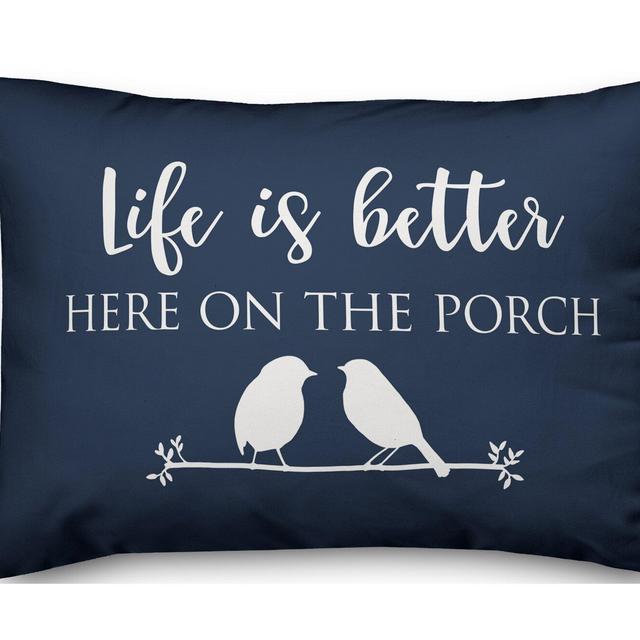 Addisyn Bruckner Life is Better Here on the Porch Indoor/Outdoor Lumbar Pillow