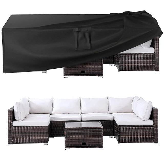 Ruimoy Patio Furniture Covers, Outdoor Furniture Cover Waterproof, General Purpose, Outside Table and Chair Covers, Heavy Duty 600D (124 Inch L x 70.8 Inch W x 29.1 Inch H)