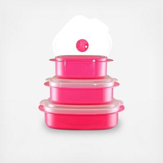 Microwavable 3-Piece Cook & Store Set with Lids