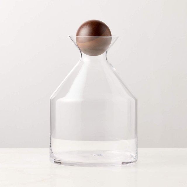 Pico Glass Carafe And Decanter With Wood Stopper 37 Oz