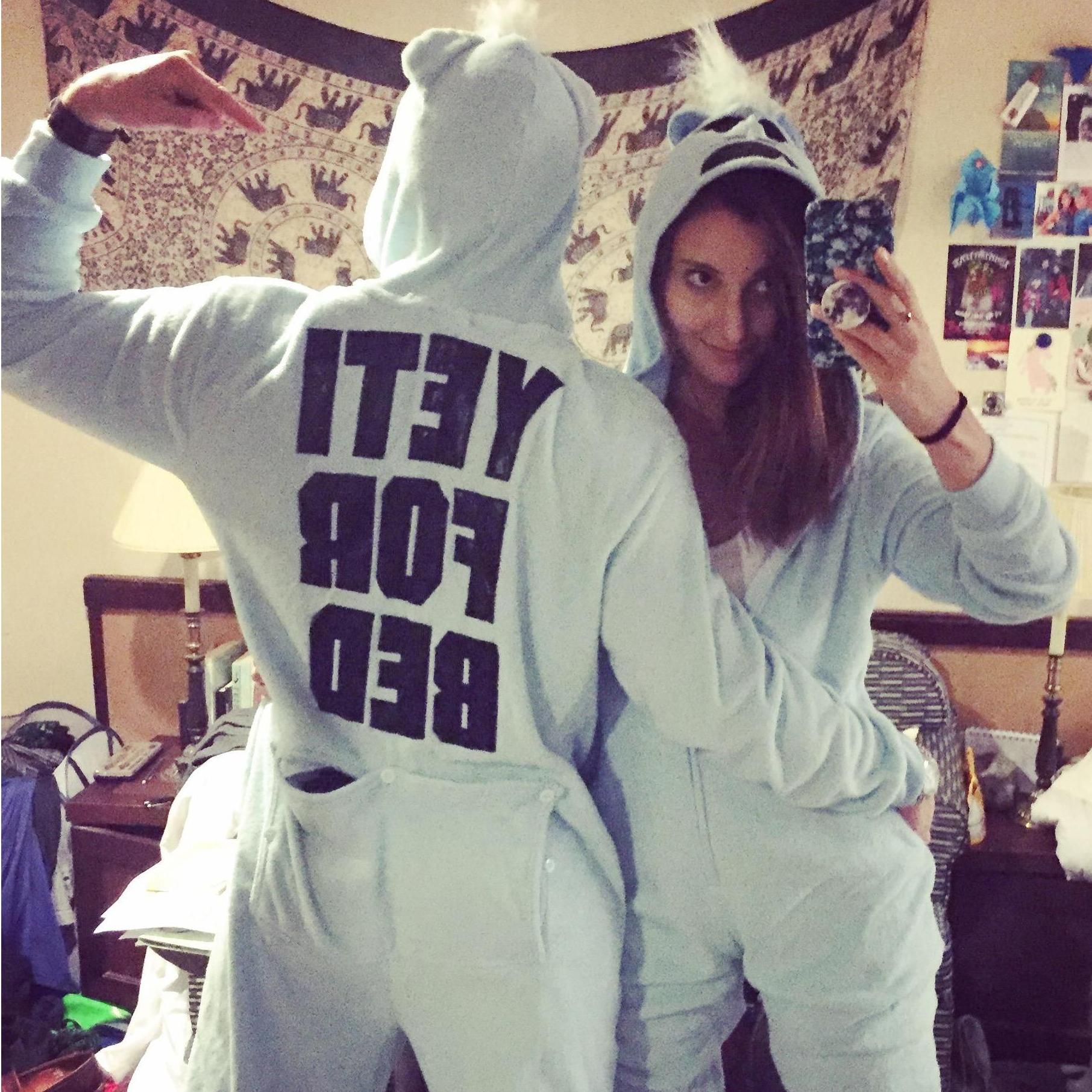 Rocking our matching onesies, gifted by the Woberts family