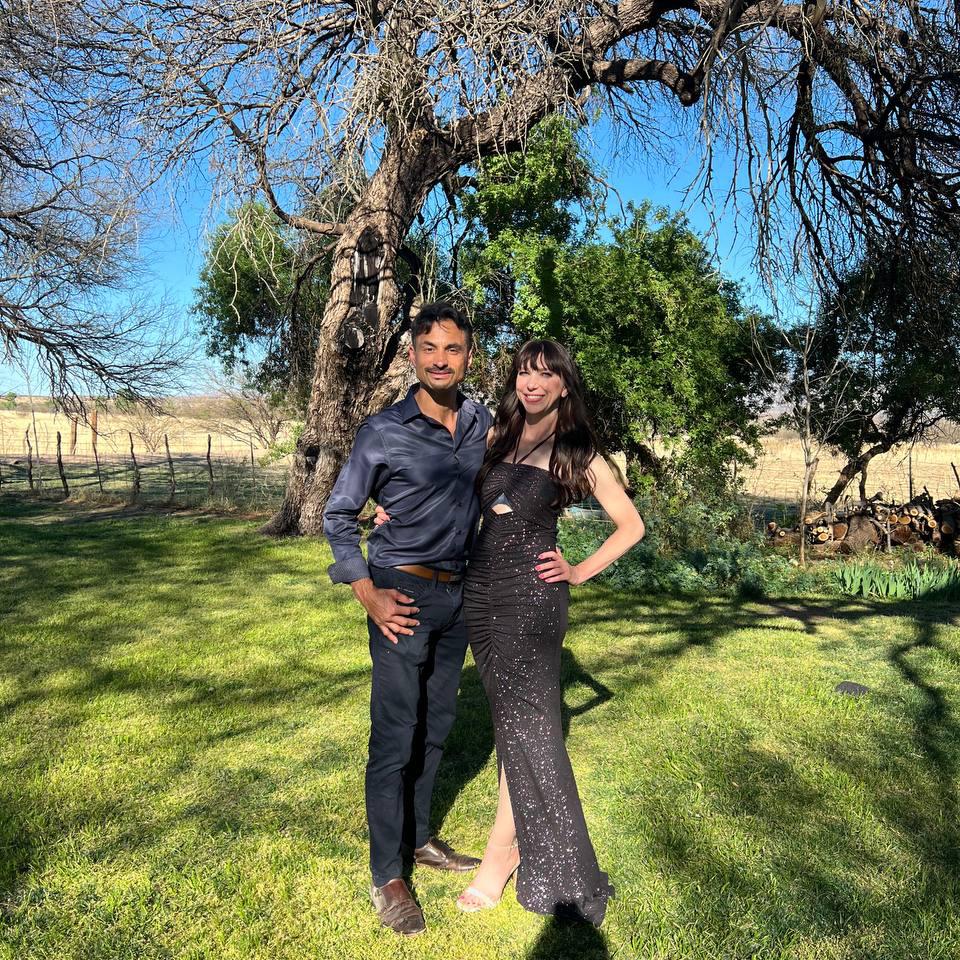 At a family wedding, April 2022.