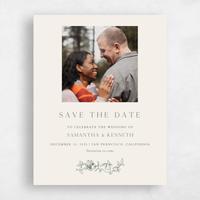 Beige Wedding Save the Date - Plumeria Photo