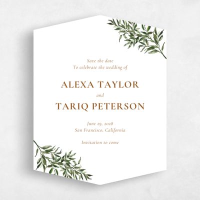 White Diamond Wedding Save the Date - Keely Portrait