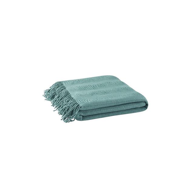 60"x50" Reeve Ruched Throw Blanket Aqua