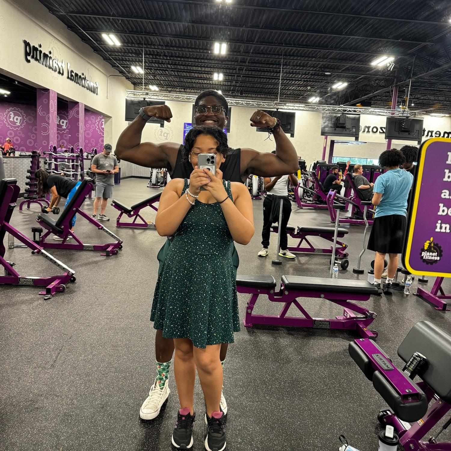 She got front row seats to the gun show!