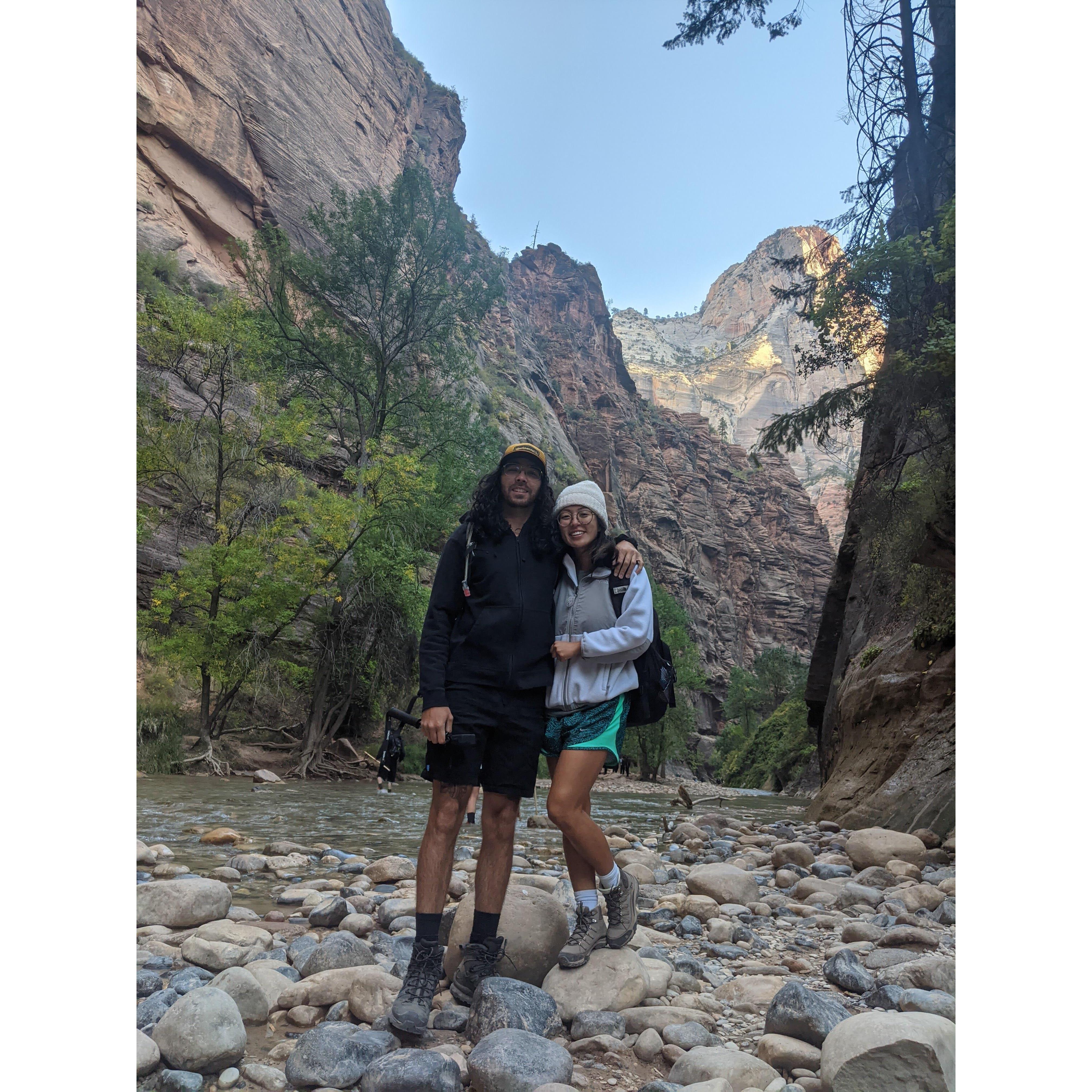 Oct 2020: Hiking in The Narrows at Zion National Park!