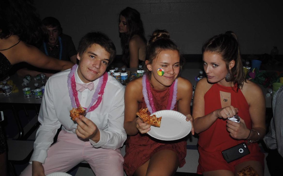 Luke and Madison with Julie at Winter Formal