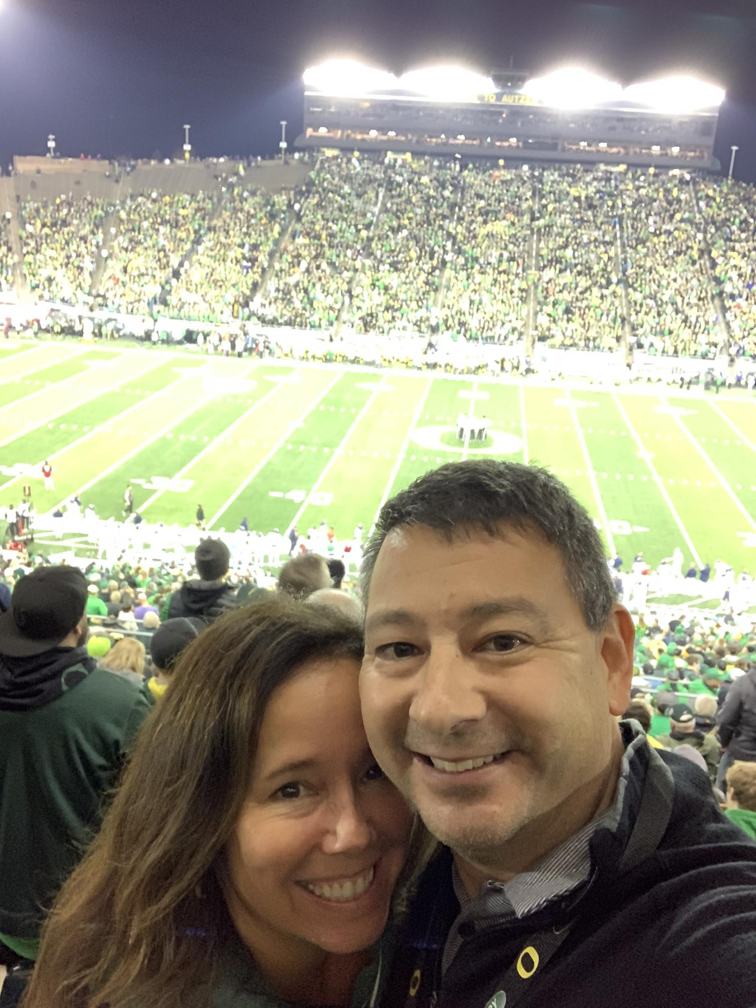 Darren's first game at Autzen Stadium. Go Ducks!