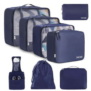 BAGAIL 8 Set Packing Cubes-Indigo