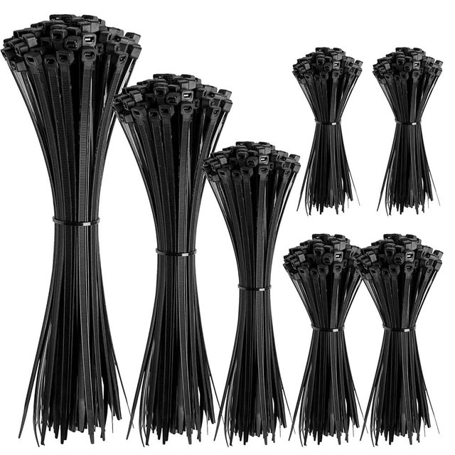 Cable Zip Ties,600 Packs Self-Locking Nylon CableTies Assorted Sizes 4+6+8+10+12-Inch,Multi-Purpose Wire Management Ties,Zip Wire Tie Perfect for Home,Garden Trellis,Office,Garage and Workshop(Black)