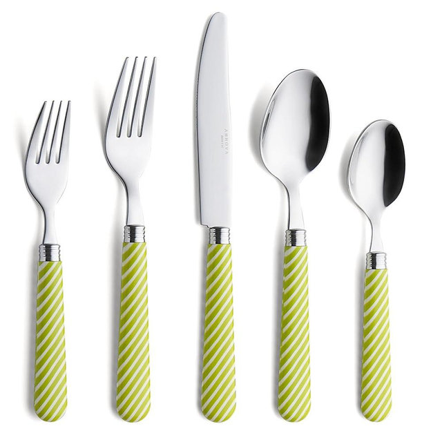 ANNOVA Silverware Set 20 Pieces Stainless Steel Cutlery Color Handle Flatware - 4 x Dinner Knife; 4 x Dinner Fork; 4 x Salad fork; 4 x Dinner Spoon; 4 x Dessert Spoon (Light Green)