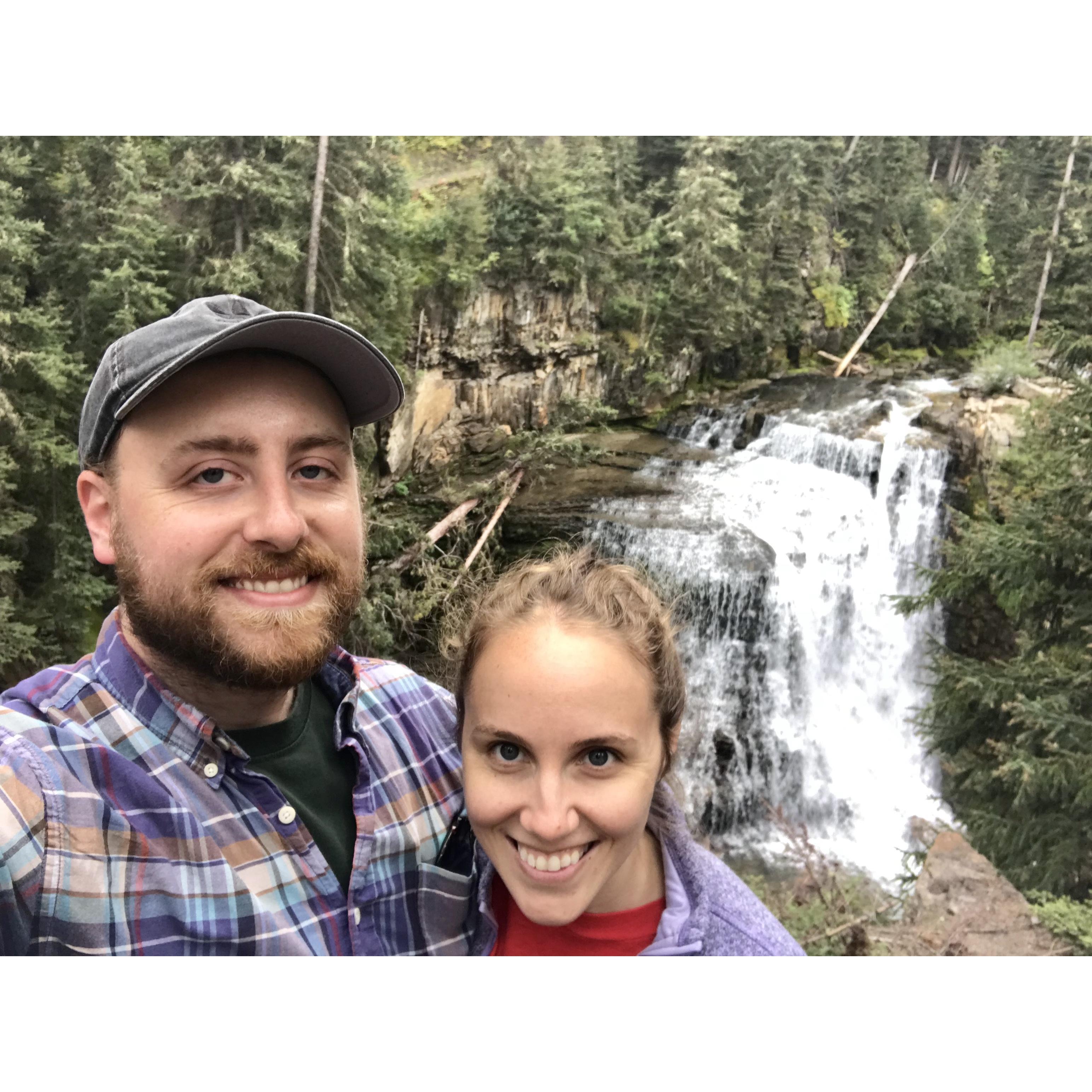 Posing with a natural wonder of Bozeman, Montana.