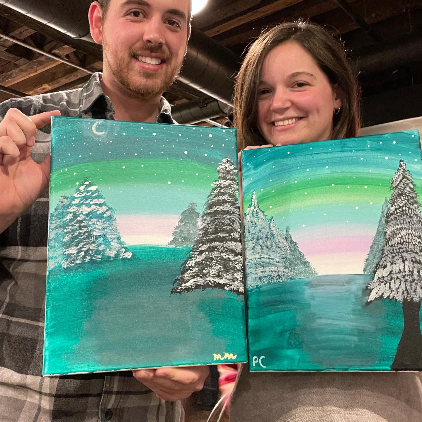 Our Christmas paint night in Portland