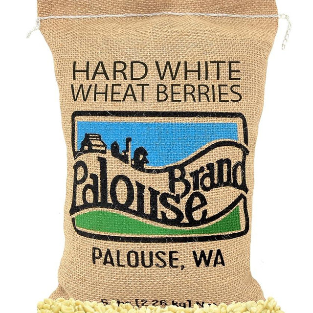 Certified Glyphosate Residue Free Hard White Wheat Berries | 5 LBS | Family Farmed in Washington State | 100% Desiccant Free | Non-GMO Project Verified | 100% Non-Irradiated | Kosher | Field Traced | Burlap Bag