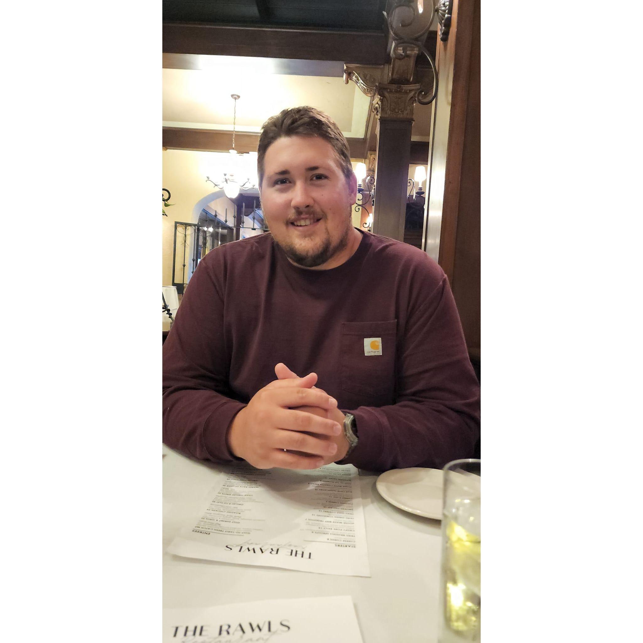 One of our many date nights that he always looks so handsome on.