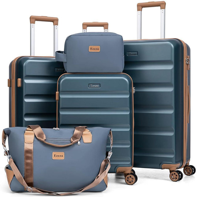Eeeza Luggage Sets 5 Piece, Suitcases with Wheels,ABS Hard Case Luggage with TSA Lock Spinner Wheels,Carry On Luggage Set (20/24/28 Inch)