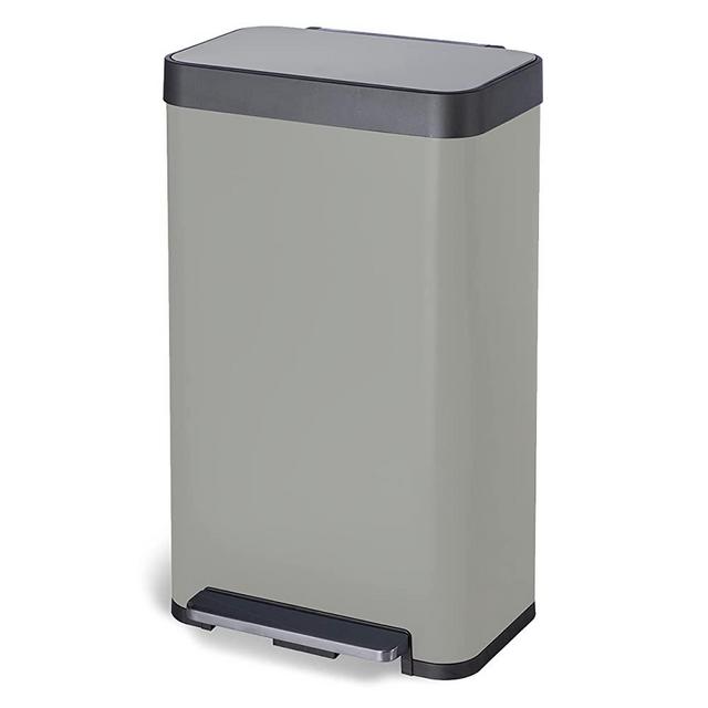 Home Zone Living 18.5 Gallon Kitchen Trash Can, Tall Stainless Steel Liner-Free Body, 70 Liter Capacity, Ocean Fog, Virtuoso Series
