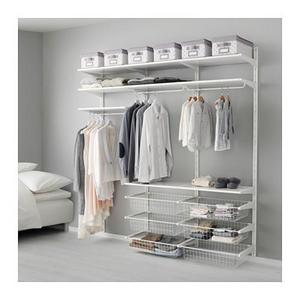 ALGOT wall upright/shelves/rod, white