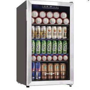19 in. 116-Can Beverage Refrigerator and Cooler, in Stainless Steel, with Digital Thermostat