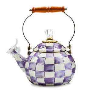 Violet Check Whistling Tea Kettle