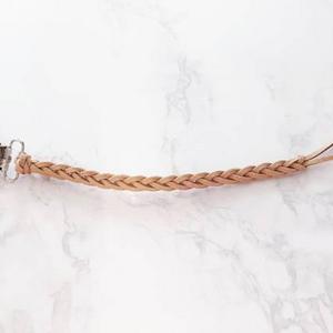 Tan Braided Pacifier Clip