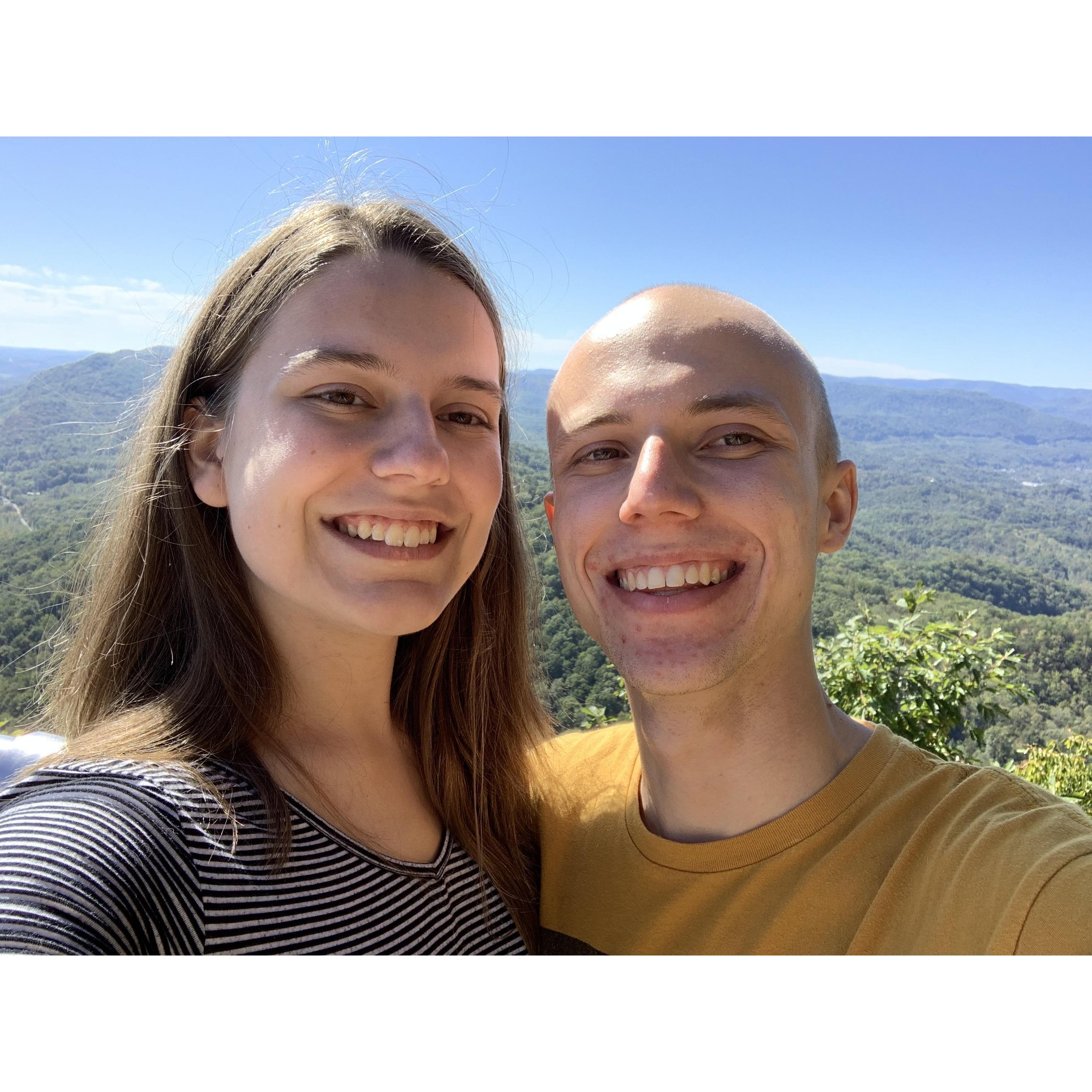 Standing at the top of the Pinnacle at Cumberland Gap National Park in Tennessee
