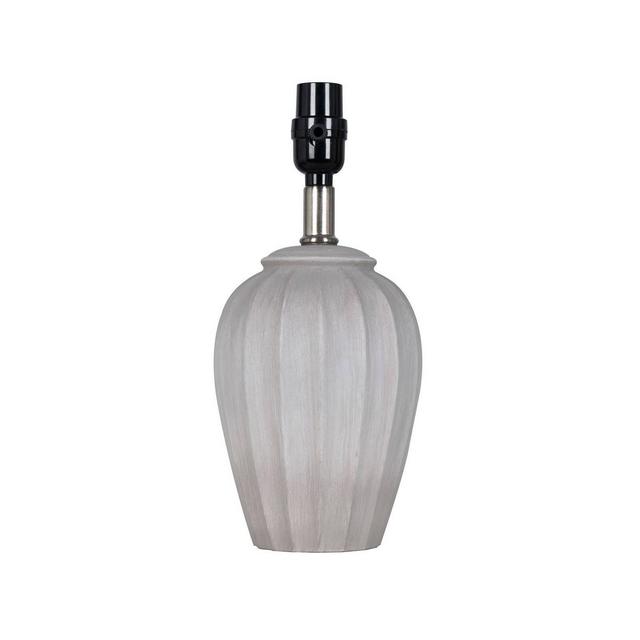 Small Ribbed Wood Lamp Base Gray - Threshold™