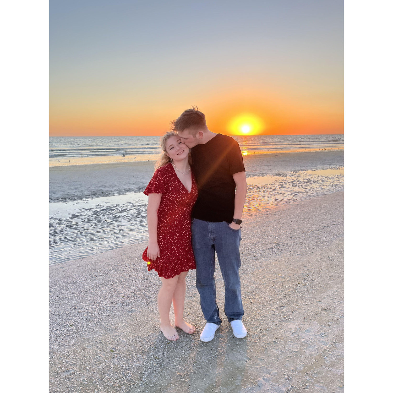 Moments before Andrew proposed to Kylie in Siesta Key, Florida!