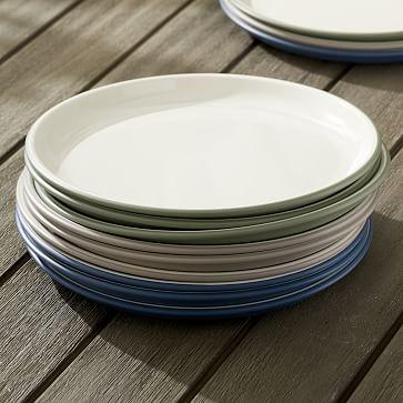Flared Pop-Tone Melamine Dinner Plates (Set of 4)