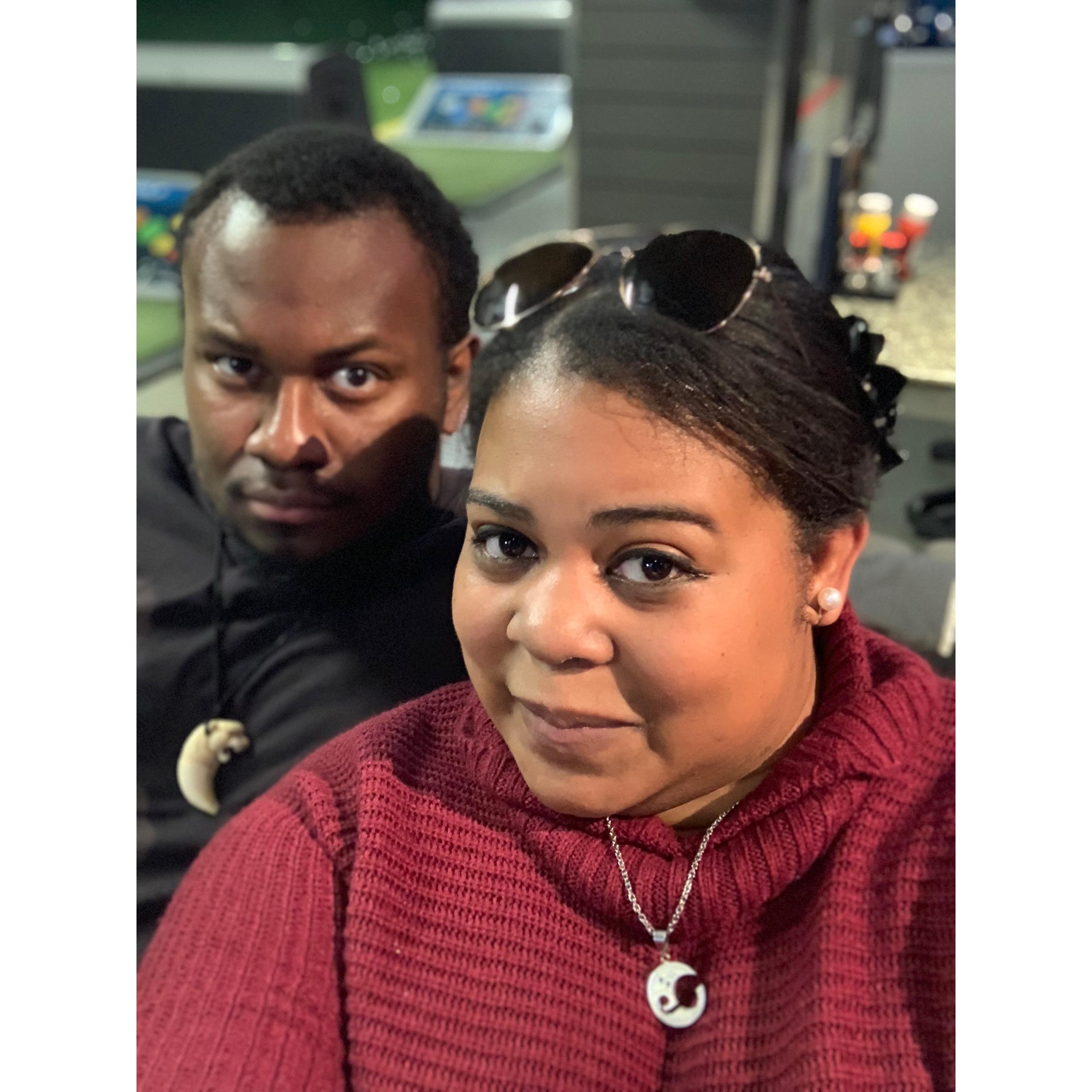 Having fun at Top Golf in Edison. (2018)