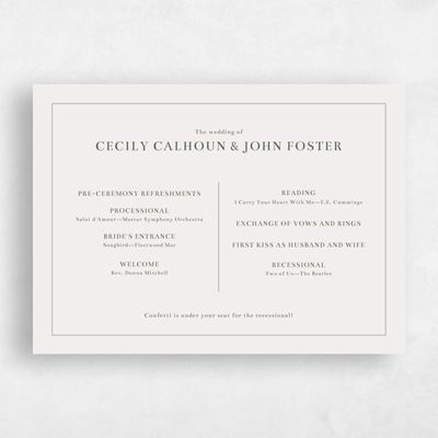 Green Wedding Program - Leia