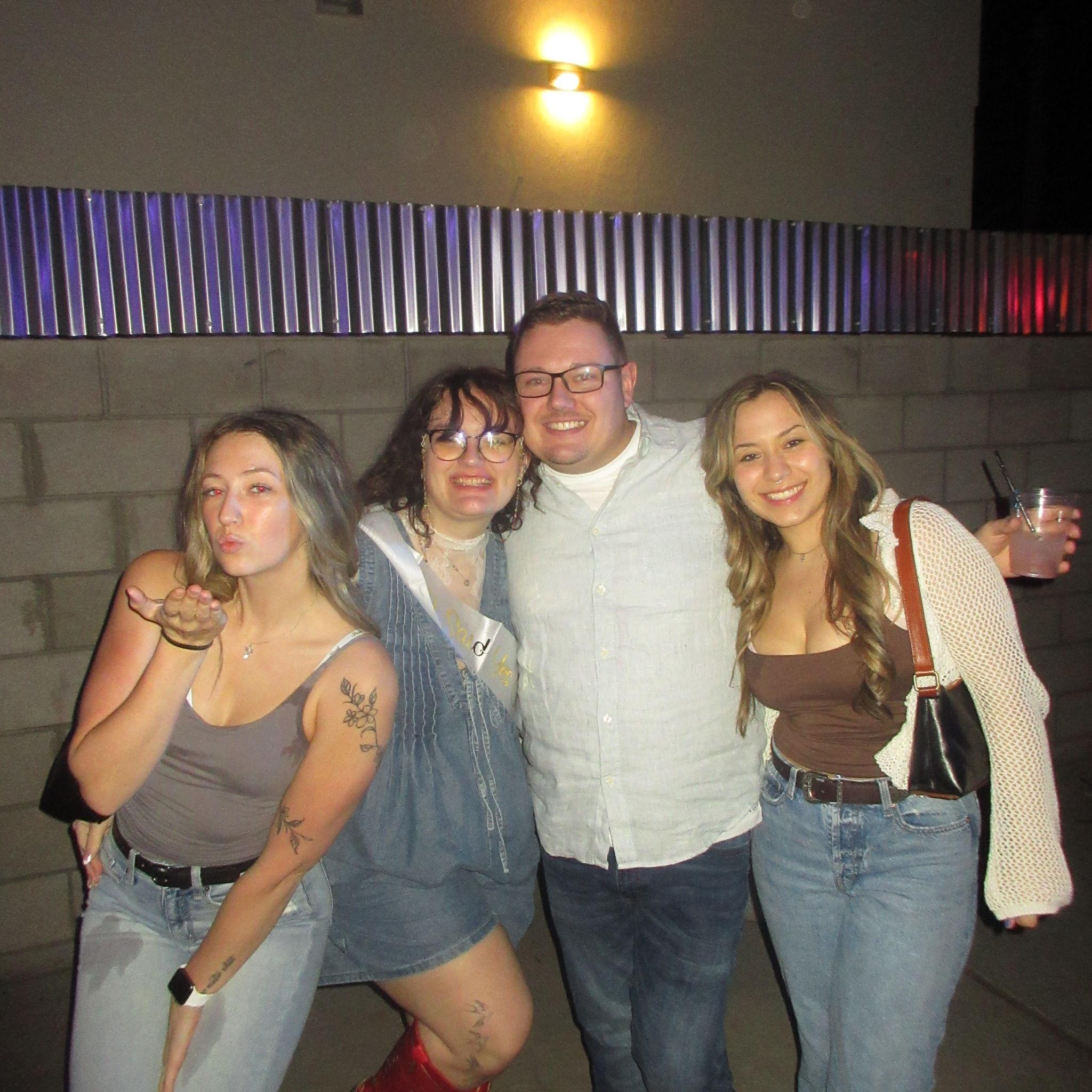 Celebrating our engagement with our friends.