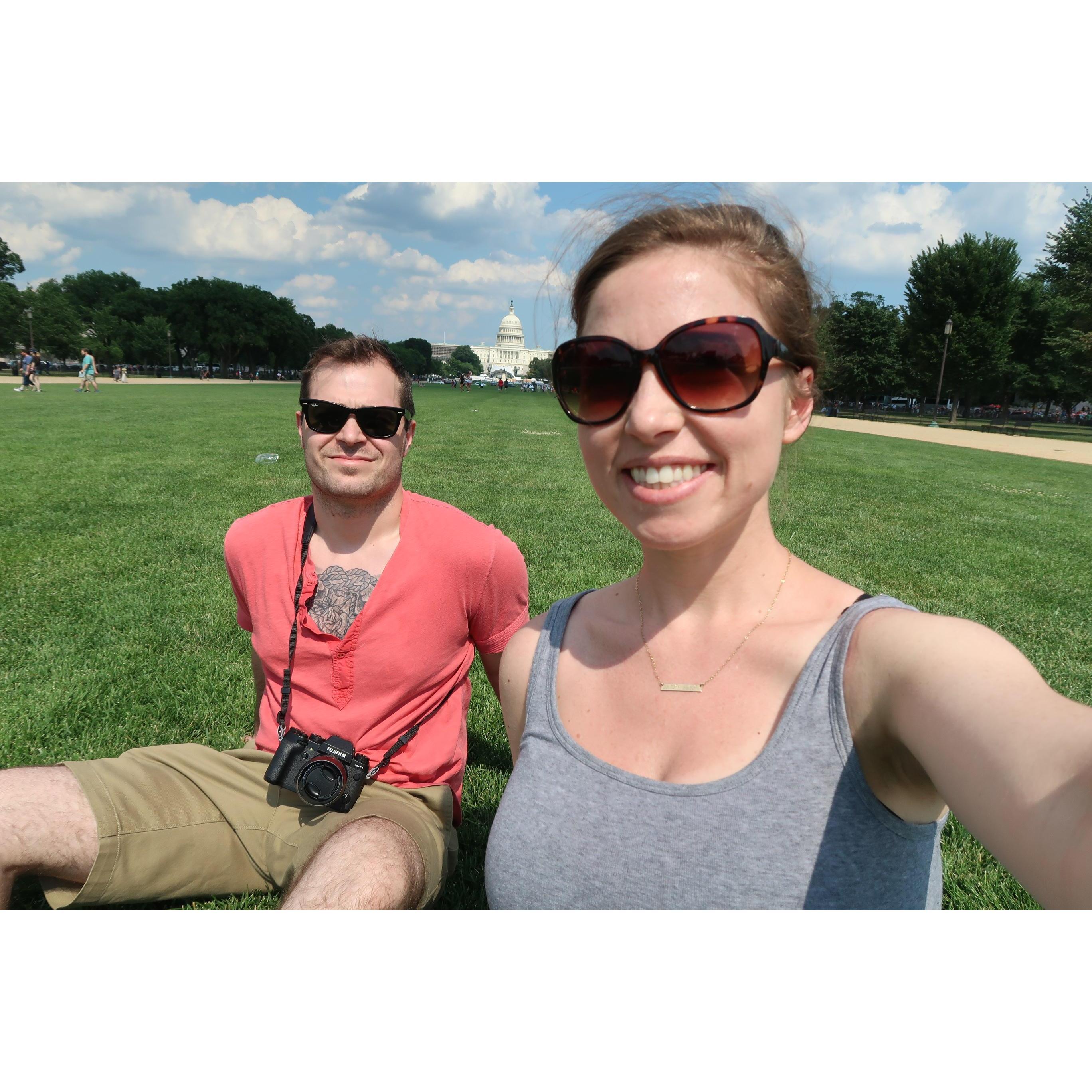 One of Jordan's favorite things to do is go to Washington D.C.and take selfies with Annie.