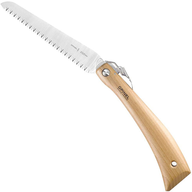 Opinel Folding Saw - Gardening and Camping Folding Carbon Steel Saw with Beechwood Handle