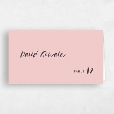 Rose, Pink Wedding Place Card - Lyons
