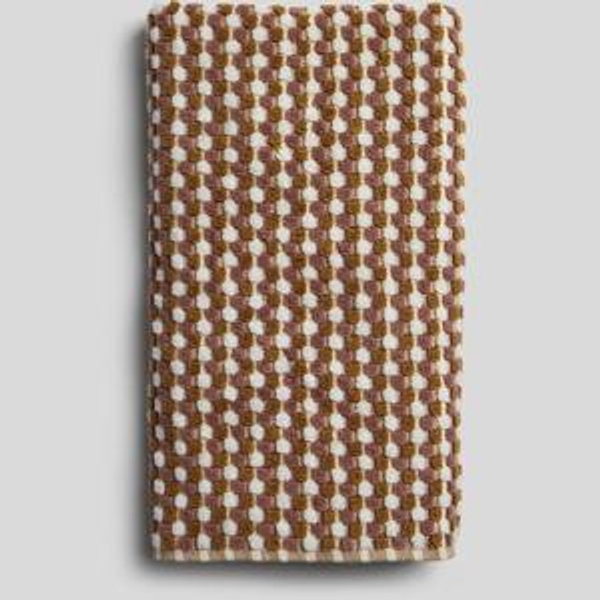 Parachute Organic Cotton Mosaic Bath Towel, Ochre and Clay