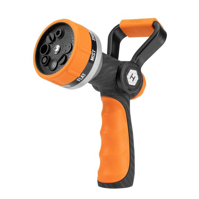 HydroTech Heavy Duty Fireman 8 Pattern Nozzle Black/Orange