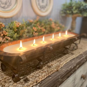 River Chic Candles - 6 Wick Dough Bowl Candle - Brown