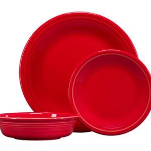 Classic Rim 3-Piece Place Setting, Service for 1 (Scarlet)