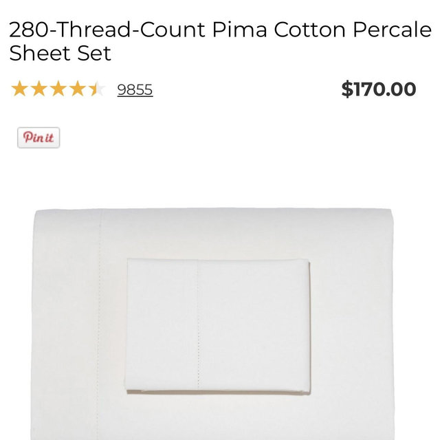 280-Thread-Count Pima Cotton Percale Sheet Set