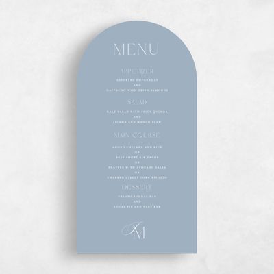 Powder Blue Wedding Menu - Galiena