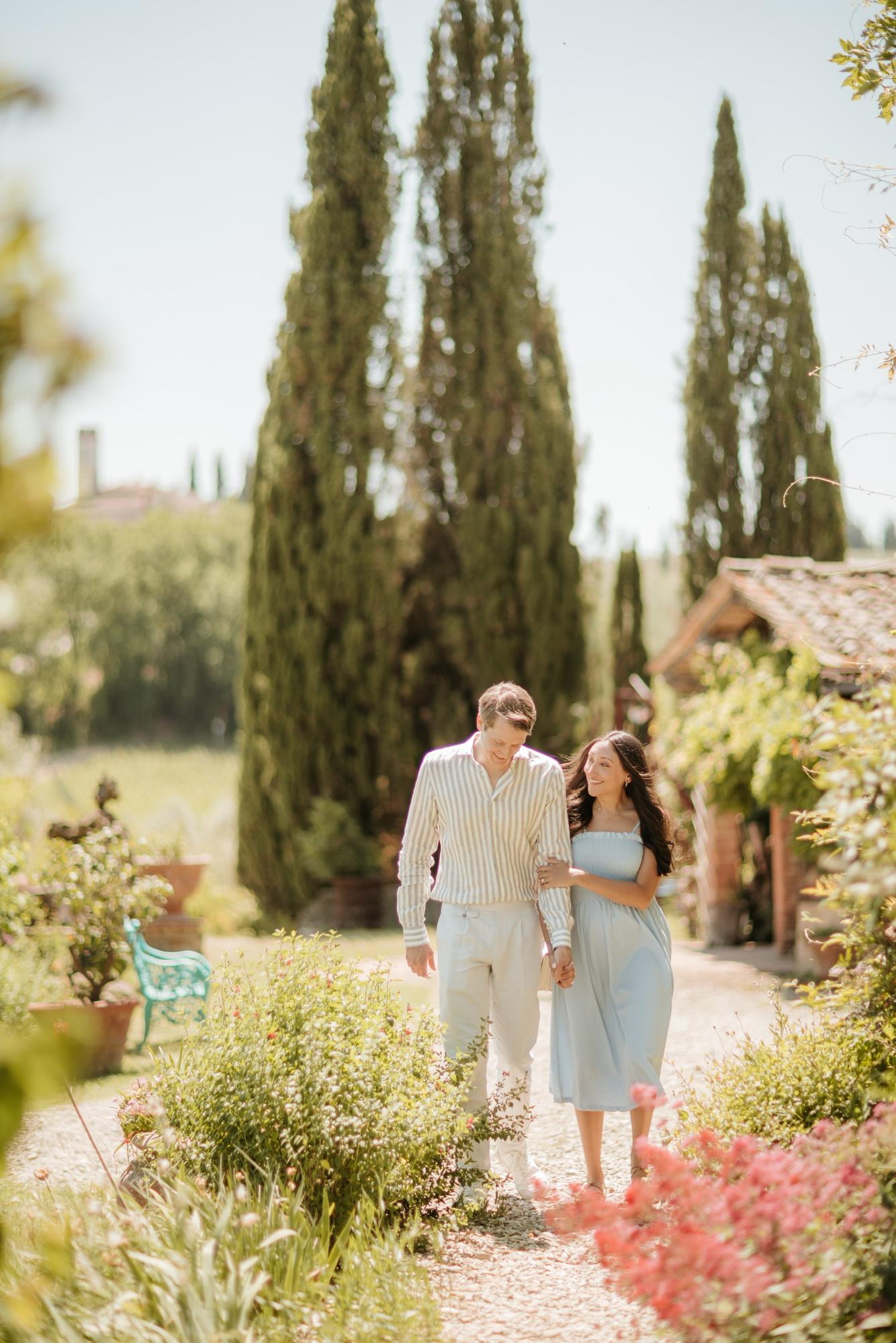 Engagement Photos at Corzano e Paterno in Tuscany