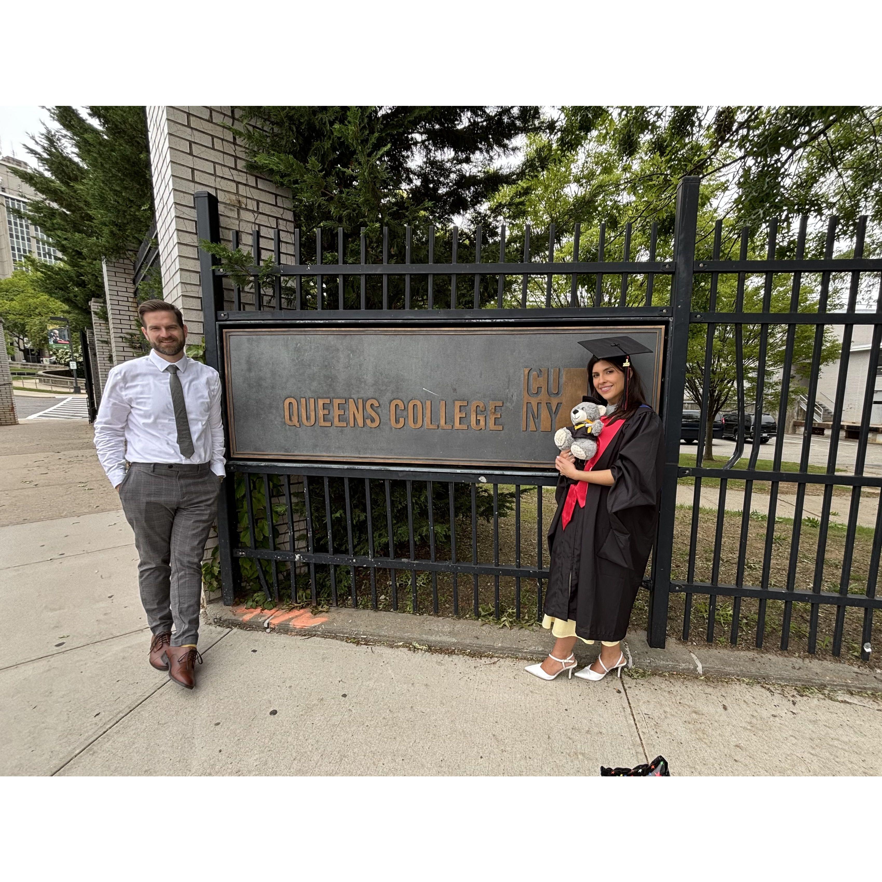 When we both got our masters degrees at the same time