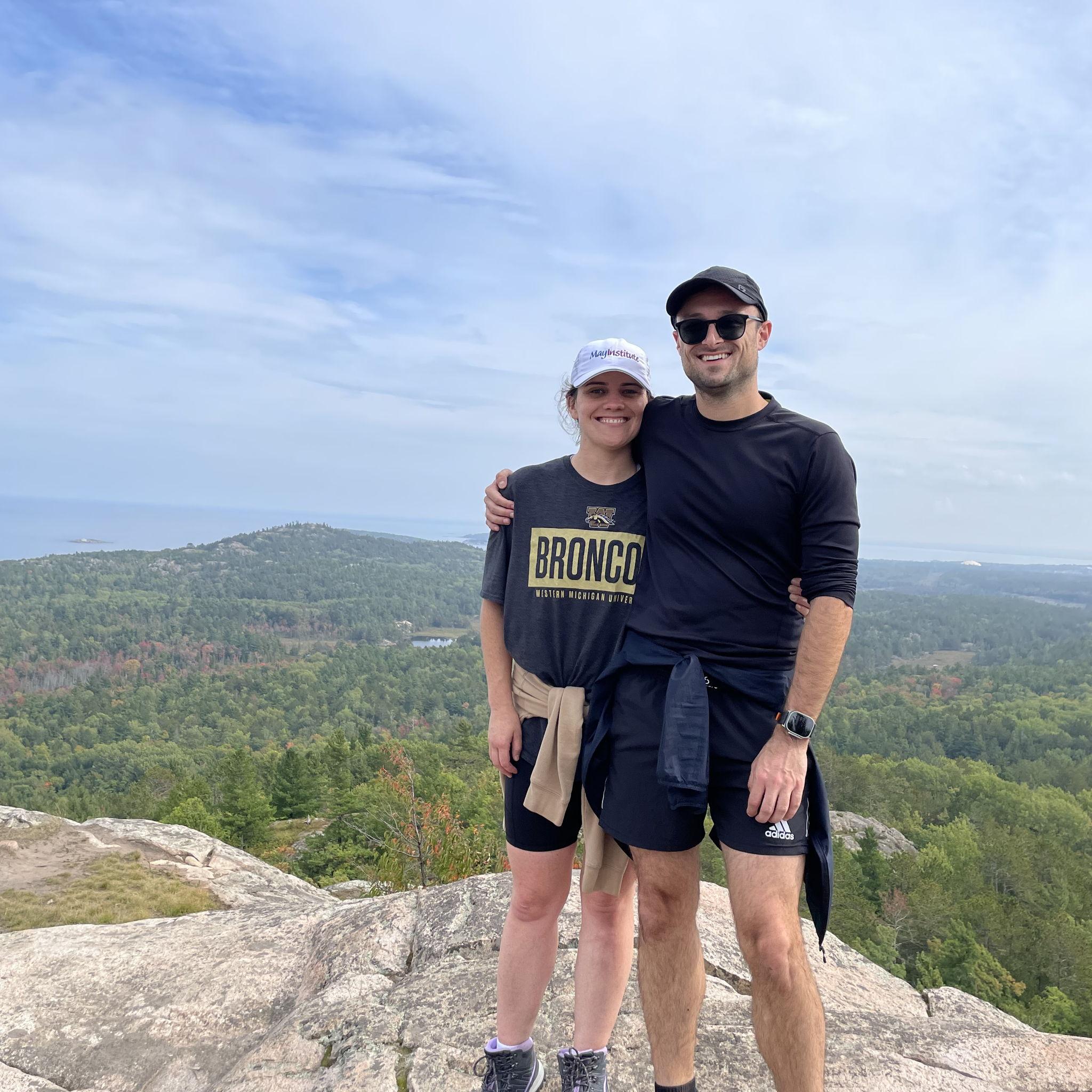 Admiring the views atop Hogback Mountain in Marquette